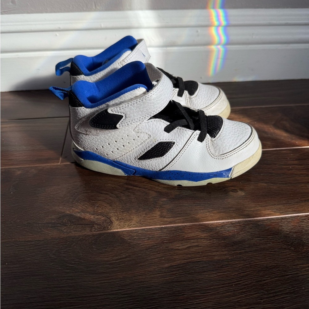 Kids White and Blue Sneakers
